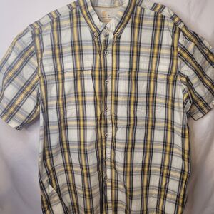 Carhartt Yellow and Blue Plaid Casual Shirt